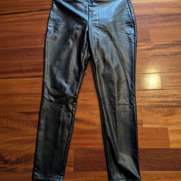 Loft Black Faux Leather Pants - Picture 1 of 5